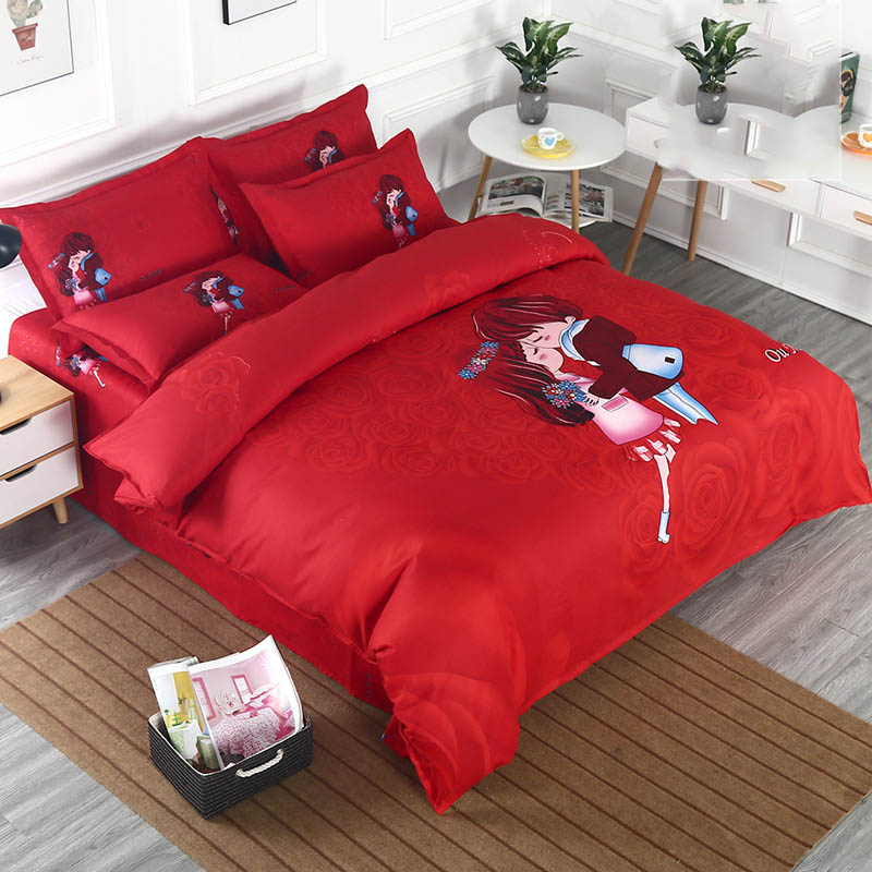 Brushed Cotton Bed Sheet Set – Soft Sanded Four-Piece Bedding Set