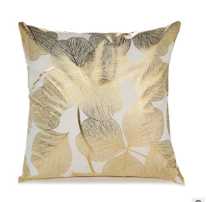White and Gold Decorative Pillow Covers – Elegant Throw Cushion Covers 45x45cm