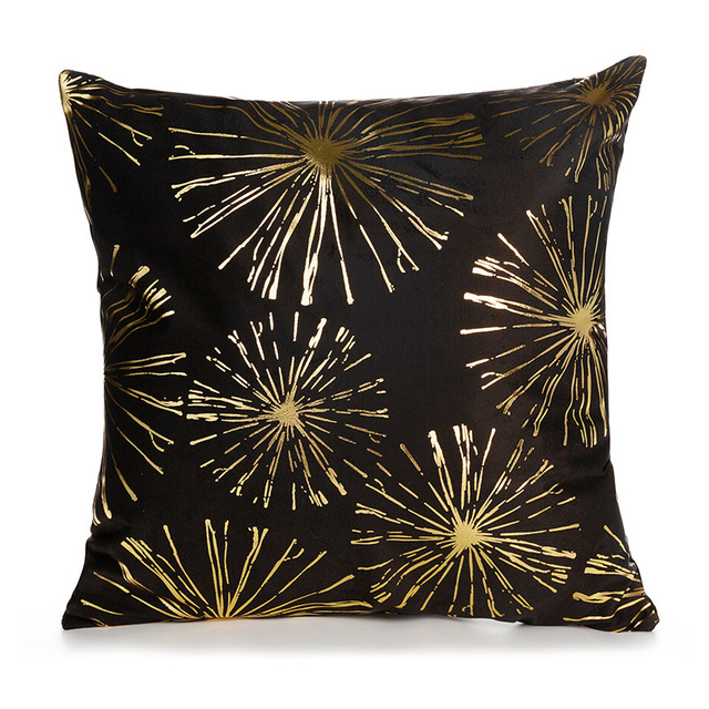 White and Gold Decorative Pillow Covers – Elegant Throw Cushion Covers 45x45cm