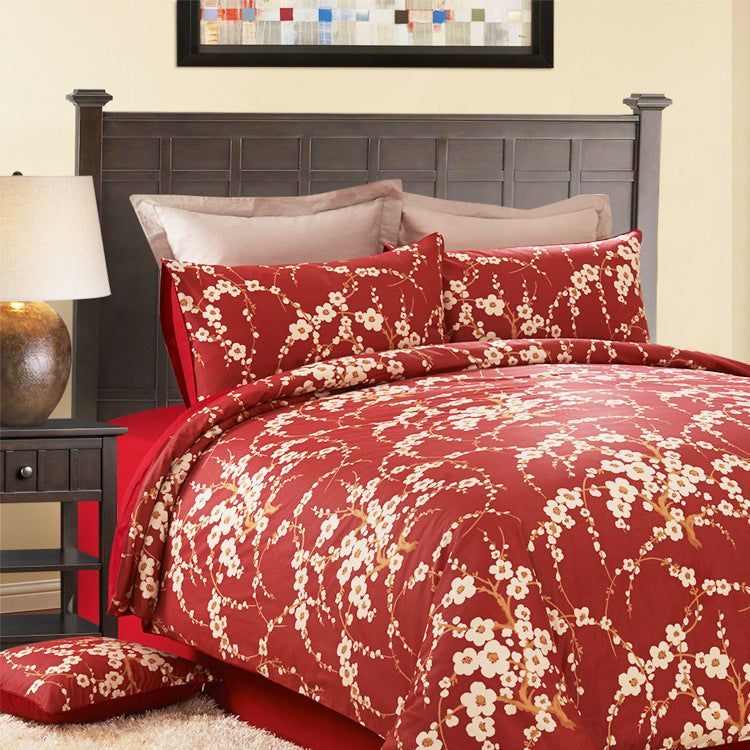 Reactive Printed Cotton Bed Sheets – Floral Pattern Soft Bedding Set