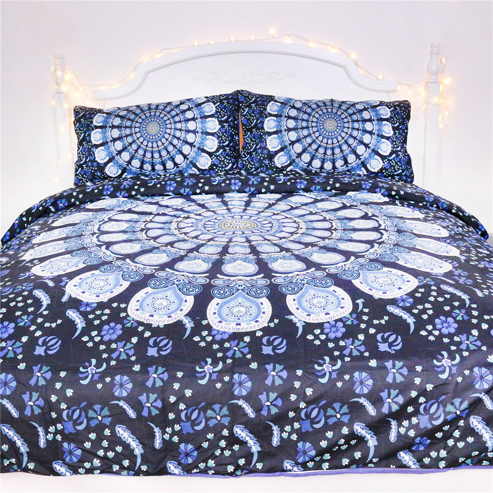 Blue Peacock Bedding Set – Decorative Duvet Cover and Pillowcase Set
