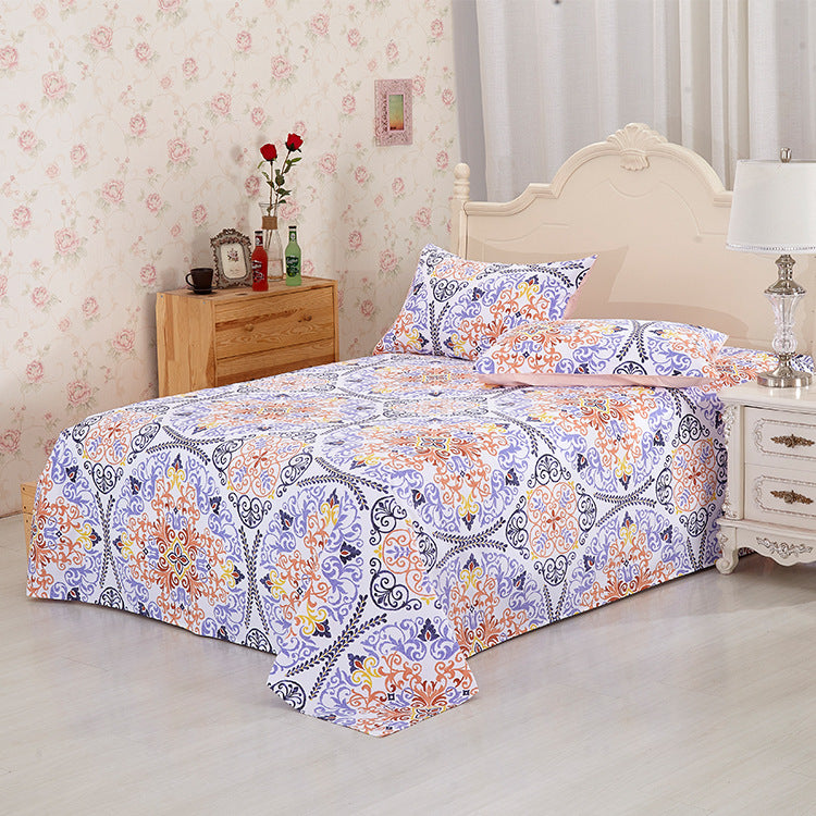 Reactive Printed Cotton Bed Sheets – Floral Pattern Soft Bedding Set