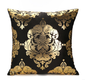 White and Gold Decorative Pillow Covers – Elegant Throw Cushion Covers 45x45cm