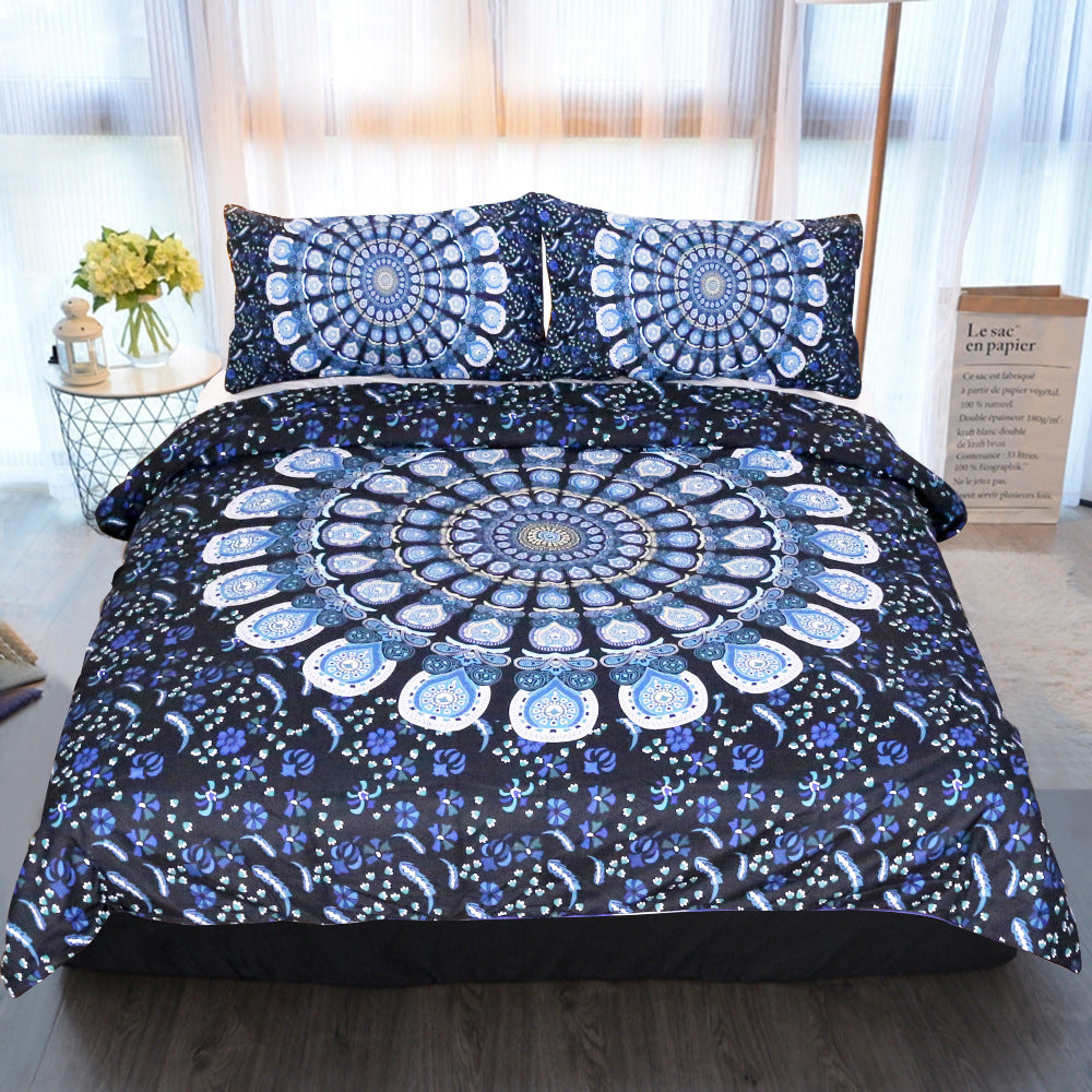 Blue Peacock Bedding Set – Decorative Duvet Cover and Pillowcase Set