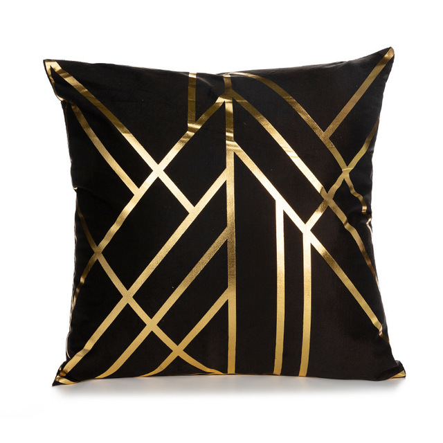 White and Gold Decorative Pillow Covers – Elegant Throw Cushion Covers 45x45cm