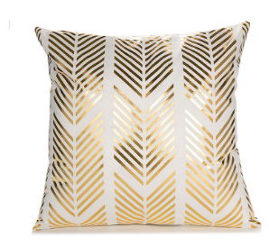 White and Gold Decorative Pillow Covers – Elegant Throw Cushion Covers 45x45cm
