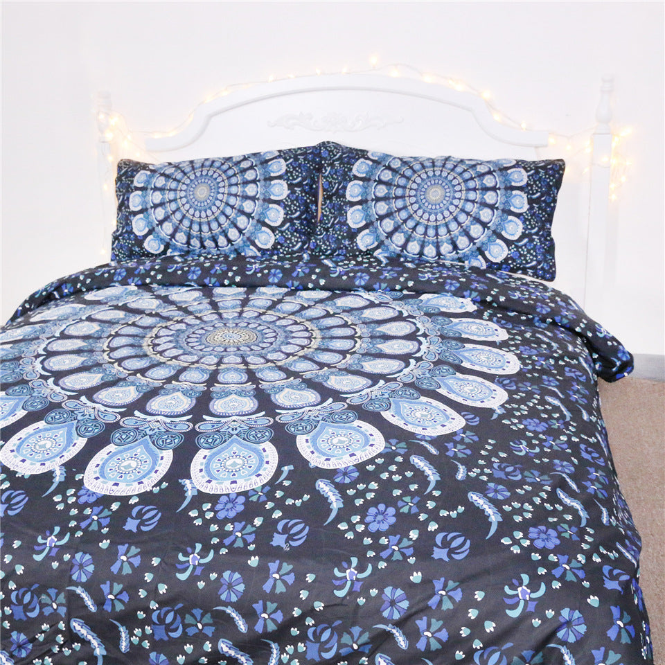 Blue Peacock Bedding Set – Decorative Duvet Cover and Pillowcase Set