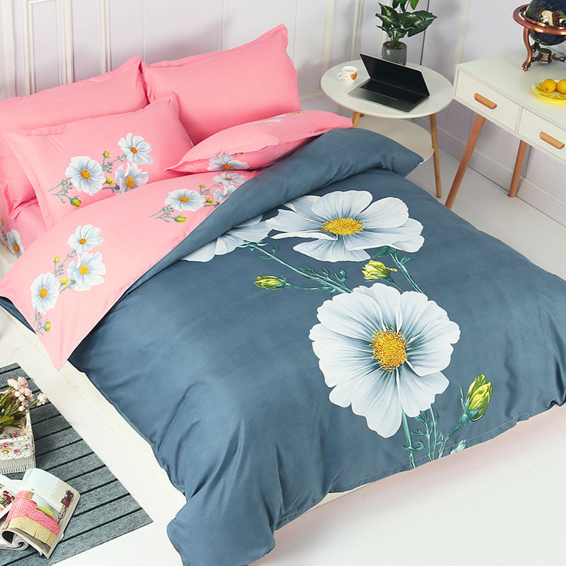 Brushed Cotton Bed Sheet Set – Soft Sanded Four-Piece Bedding Set