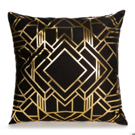White and Gold Decorative Pillow Covers – Elegant Throw Cushion Covers 45x45cm