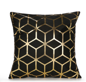 White and Gold Decorative Pillow Covers – Elegant Throw Cushion Covers 45x45cm