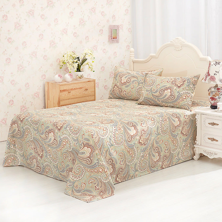 Reactive Printed Cotton Bed Sheets – Floral Pattern Soft Bedding Set