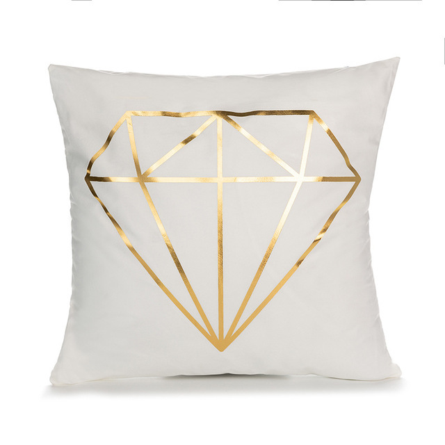 White and Gold Decorative Pillow Covers – Elegant Throw Cushion Covers 45x45cm