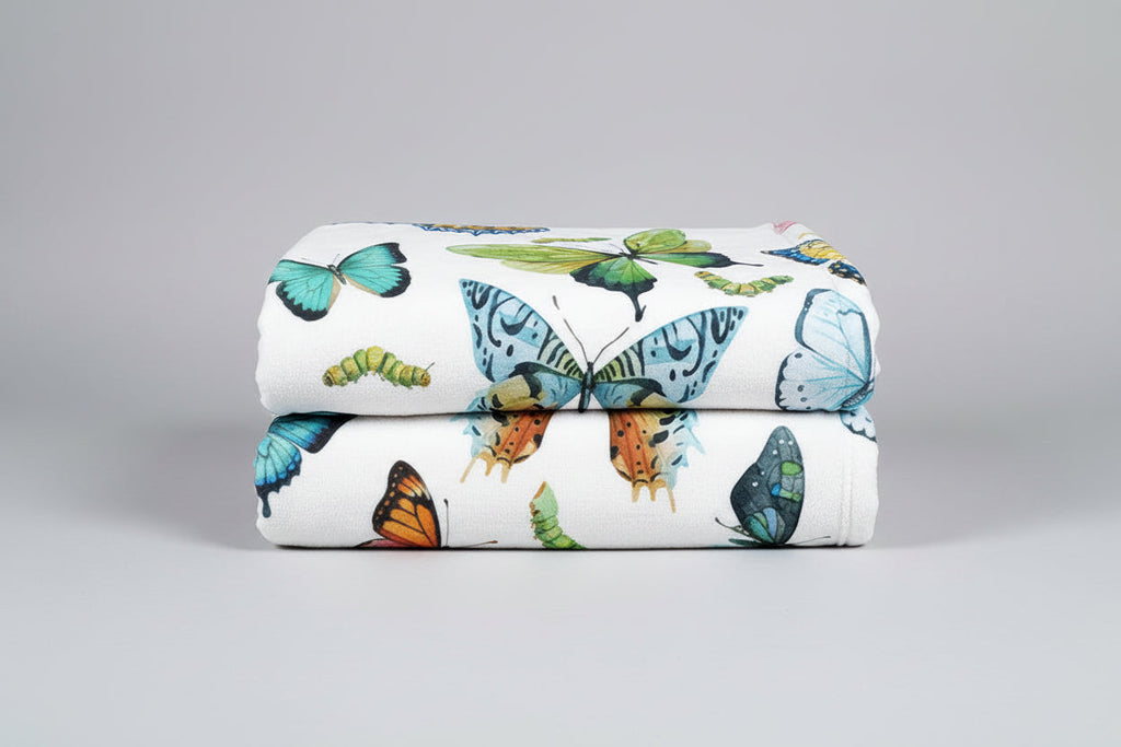 Colorful Butterfly Printed Blanket – Soft Sherpa Fleece Throw Blanket for Couch & Bed
