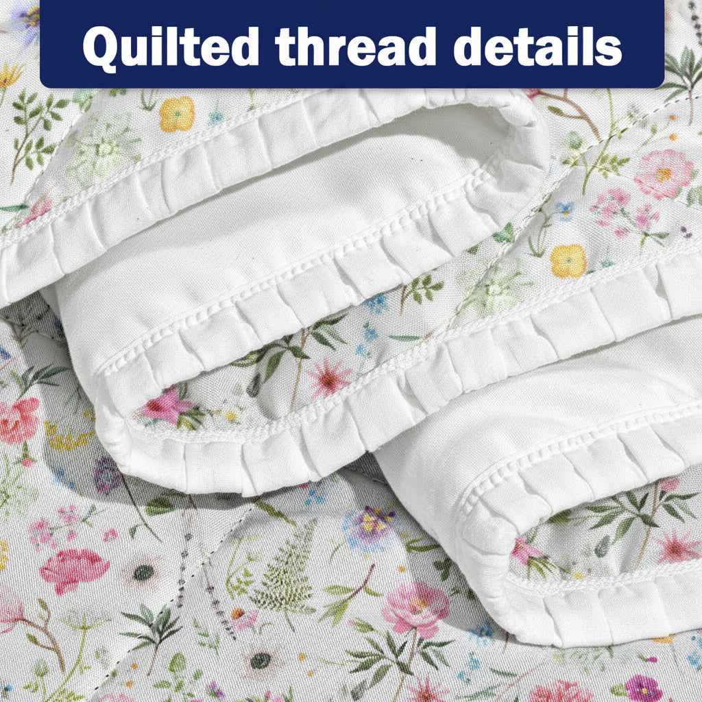 Red Floral Quilt Set – 3 Piece Microfiber Botanical Bedspread Coverlet Bedding Set Twin Full Queen King