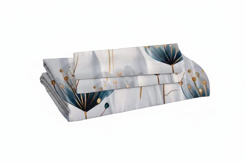 Blue and White Floral Duvet Cover Set – 3 Piece Microfiber Bedding Set with Pillowcases Twin Full Queen King