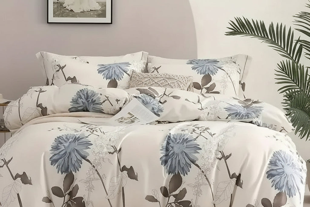 Big Flower Duvet Cover Queen – Floral Microfiber Bedding Set with Pillowcases