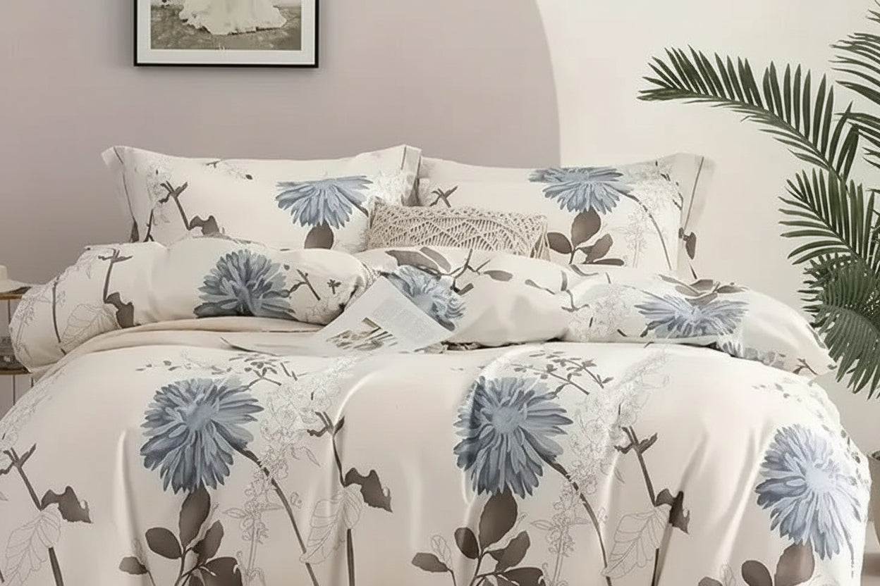 Big Flower Duvet Cover Queen – Floral Microfiber Bedding Set with Pillowcases