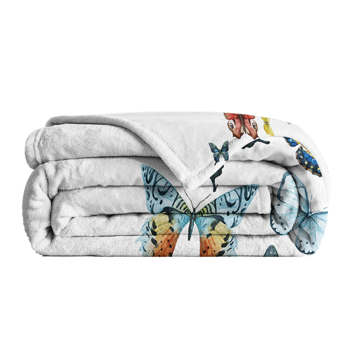 Colorful Butterfly Printed Blanket – Soft Sherpa Fleece Throw Blanket for Couch & Bed