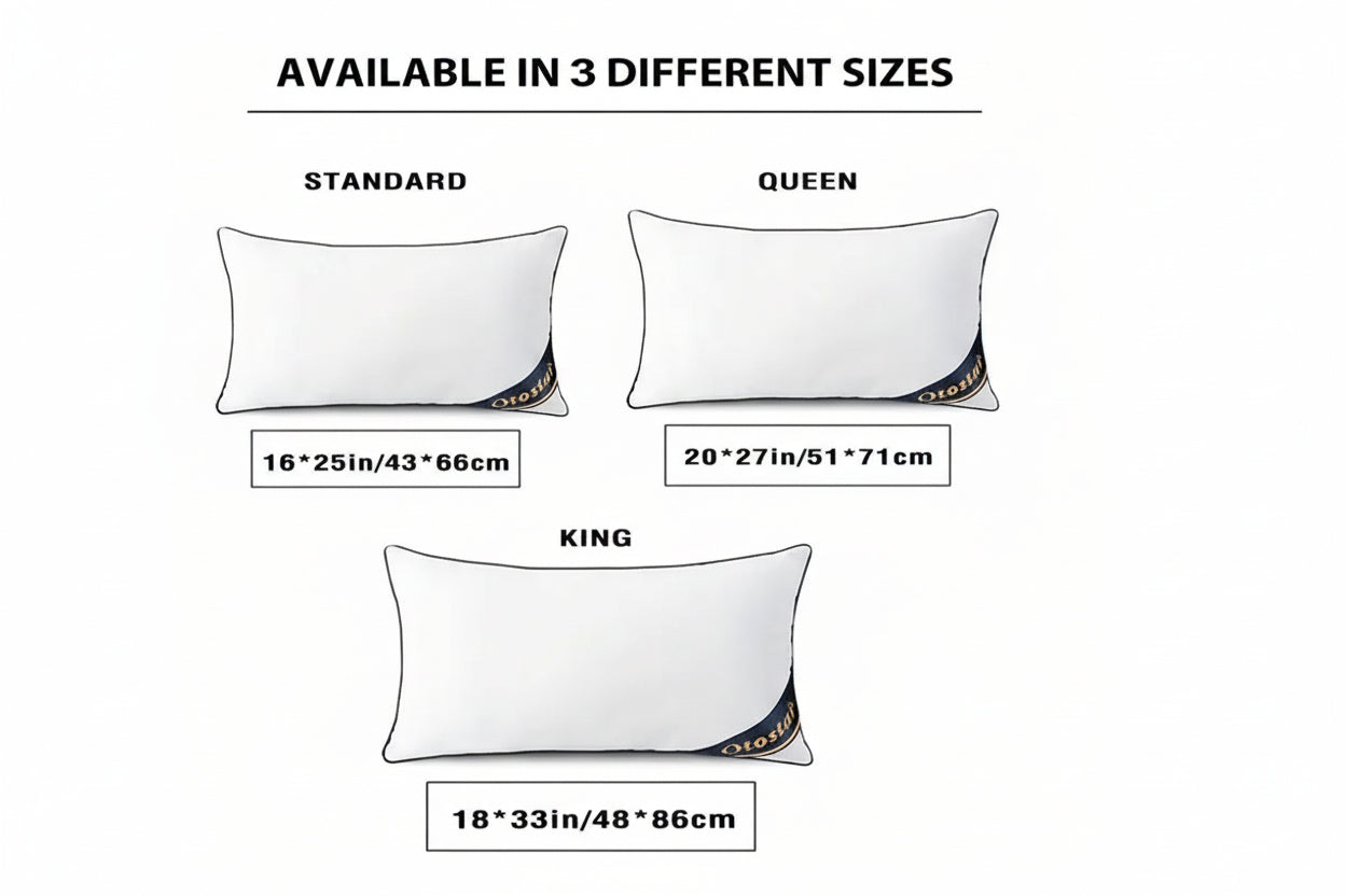 Luxury Hotel-Grade Neck Support Pillow Queen Size – Soft Breathable Bed Pillow