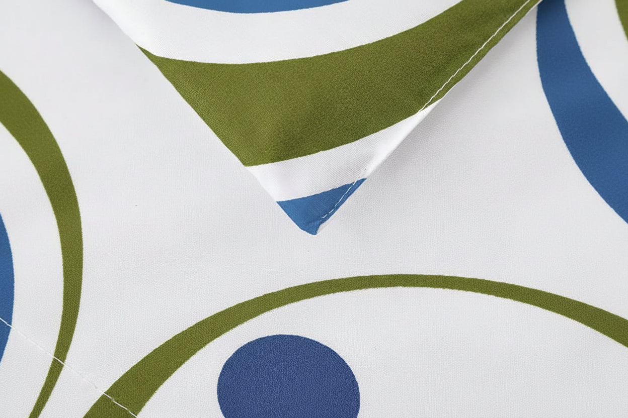Urban Aura Quilt Set 3-Piece – Modern Blue and Green Circular Pattern Bedding Set with Pillowcases