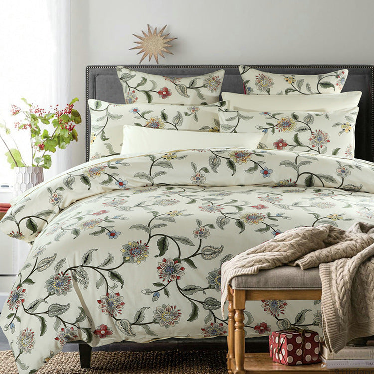 Reactive Printed Cotton Bed Sheets – Floral Pattern Soft Bedding Set