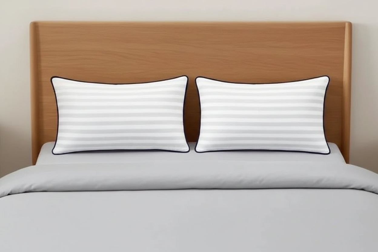 Striped Bed Pillow – Soft Hotel Style Support Pillow for Comfortable Sleep