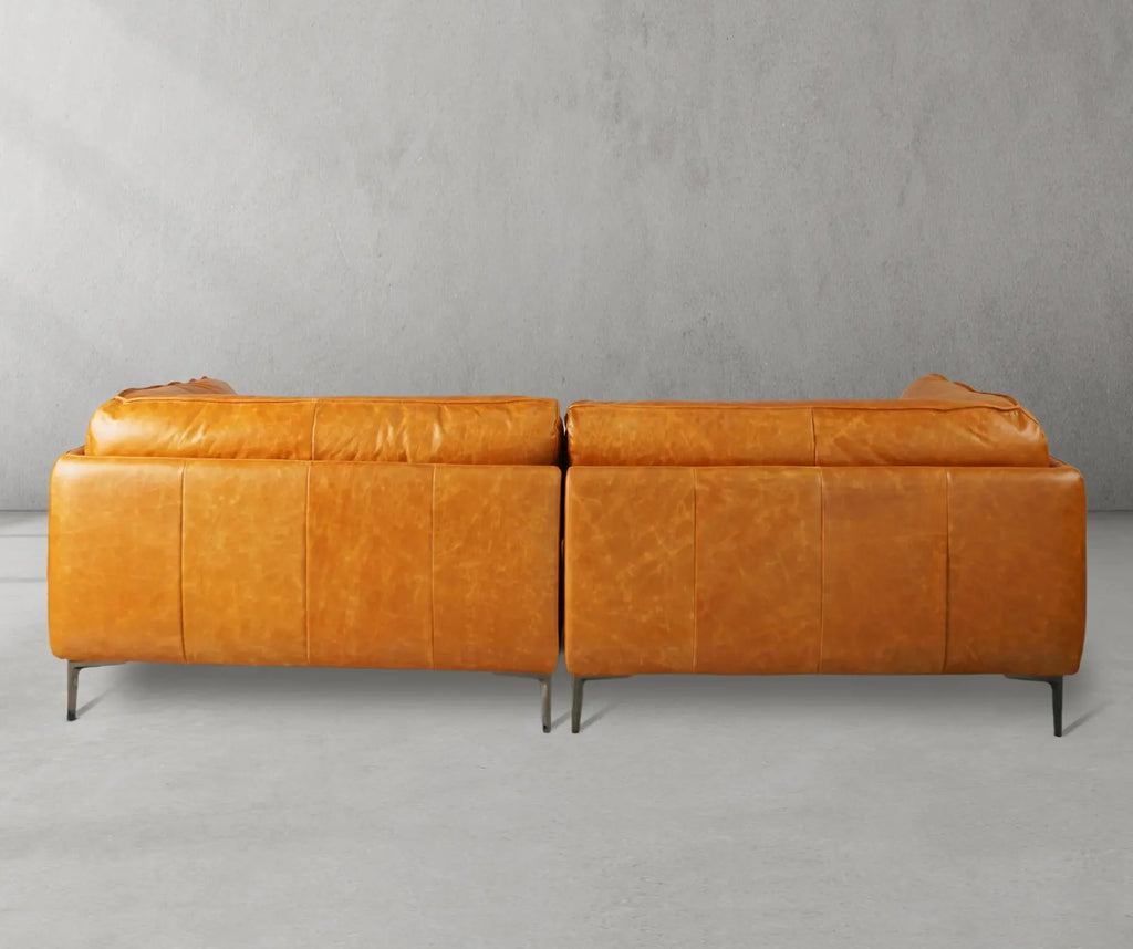 Mercury Long Arm Leather&Mental Sofa