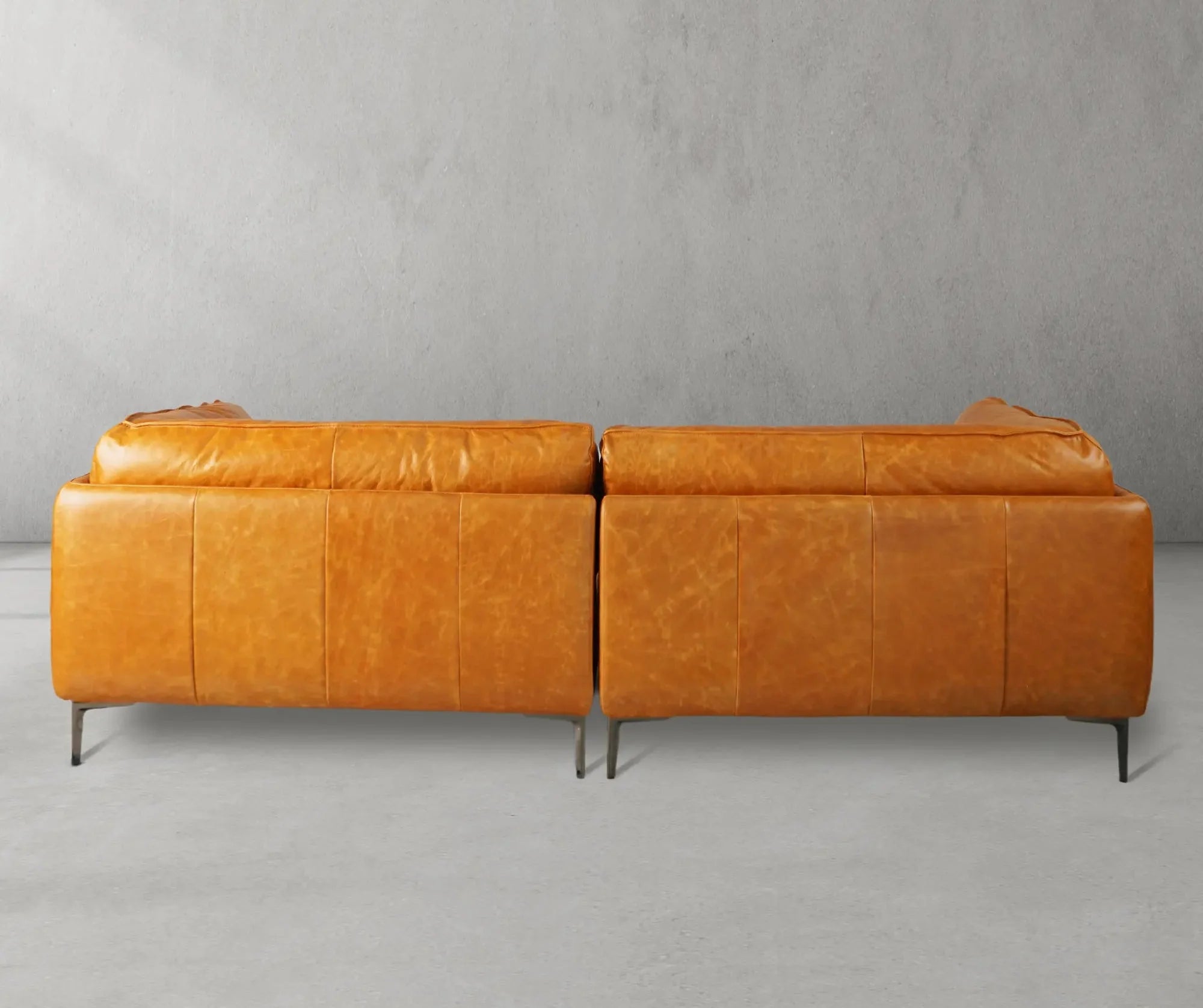 Mercury Long Arm Leather&Mental Sofa