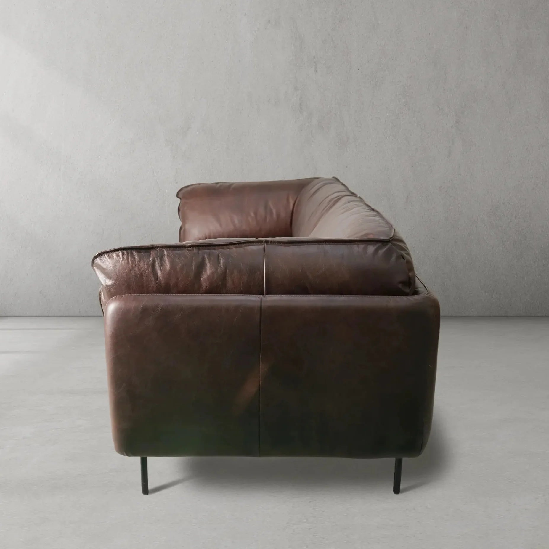Mercury Long Arm Leather&Mental Sofa