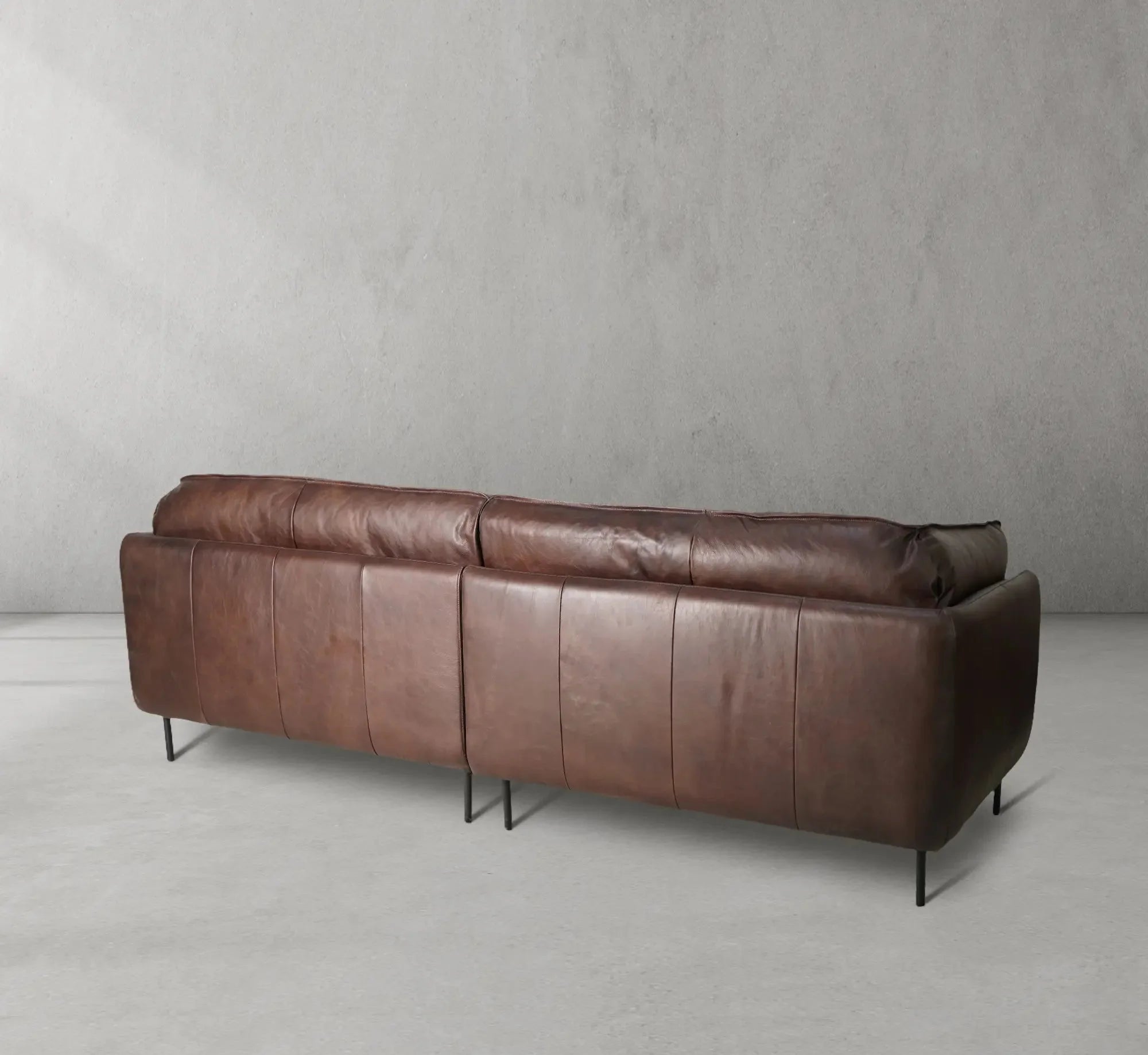 Mercury Long Arm Leather&Mental Sofa
