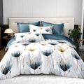 Blue and White Floral Duvet Cover Set – 3 Piece Microfiber Bedding Set with Pillowcases Twin Full Queen King