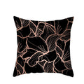 Gold Peach Skin Pillowcase – Geometric Decorative Cushion Cover 45x45cm