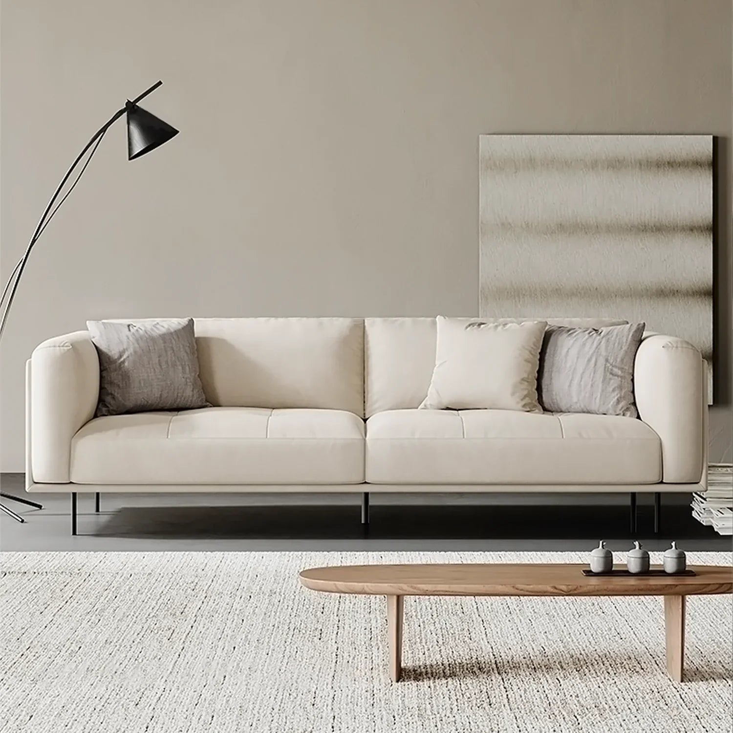 Italian Minimalist Matte Tech Fabric Sofa