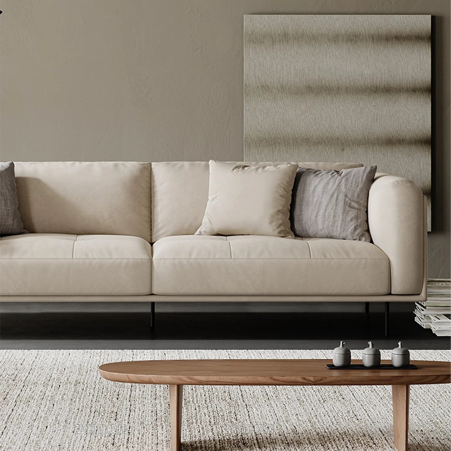 Italian Minimalist Matte Tech Fabric Sofa