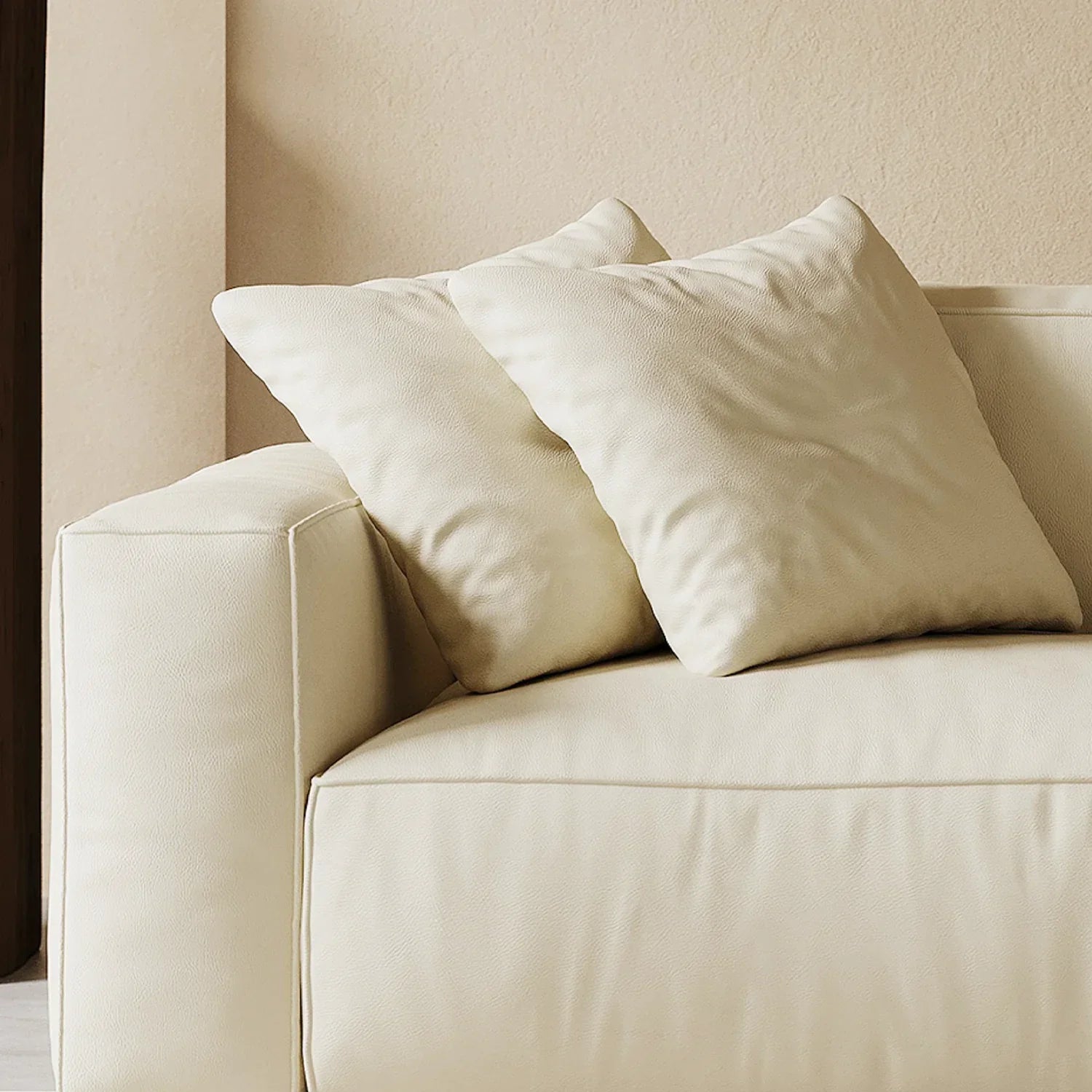 Italian Minimalist Sofa with Full-Grain Leather